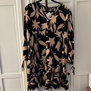 SHEIN pleated bottom LS dress